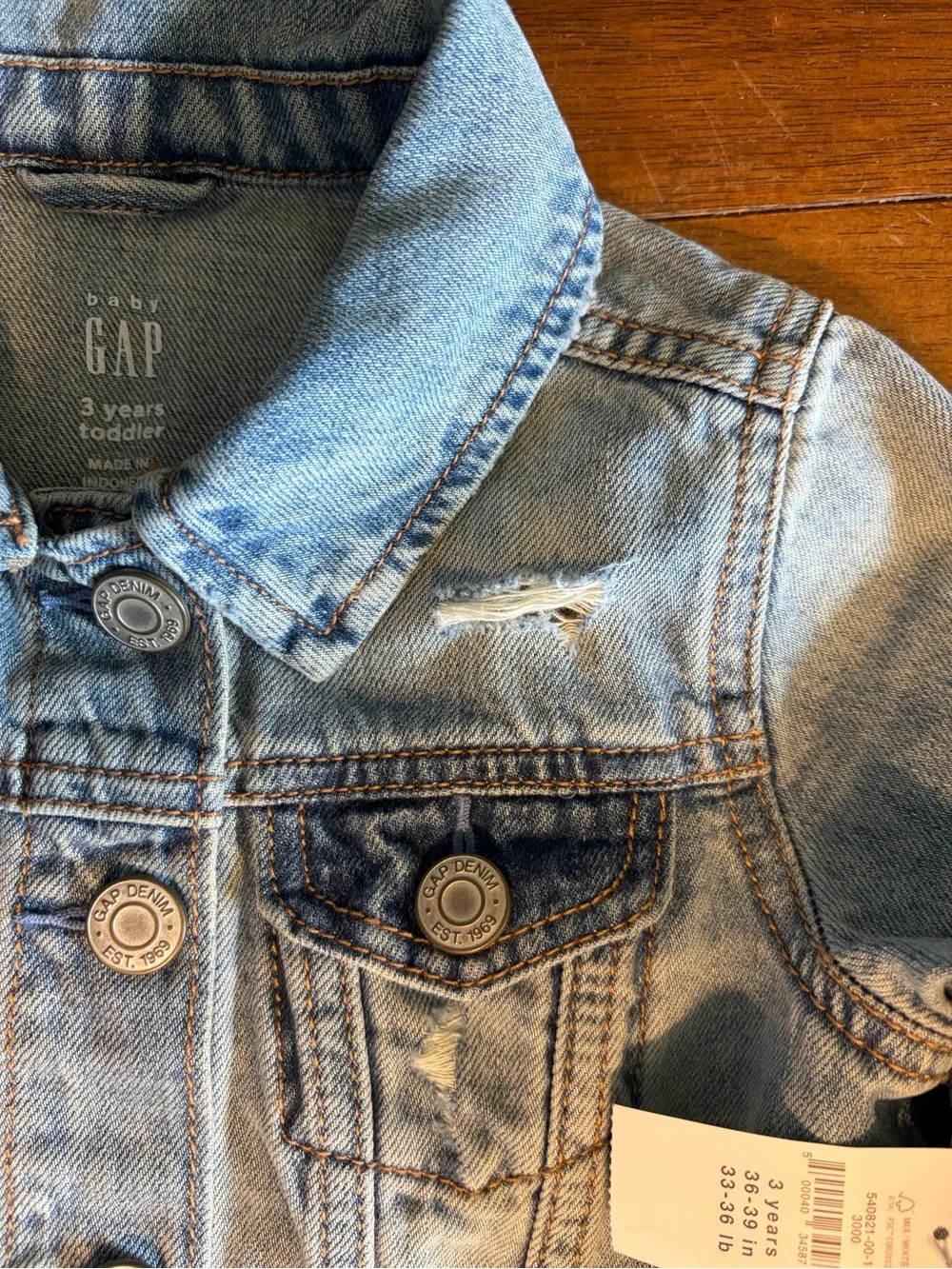 3T Baby Gap Denim Jacket Personalized with “LIV” NWT